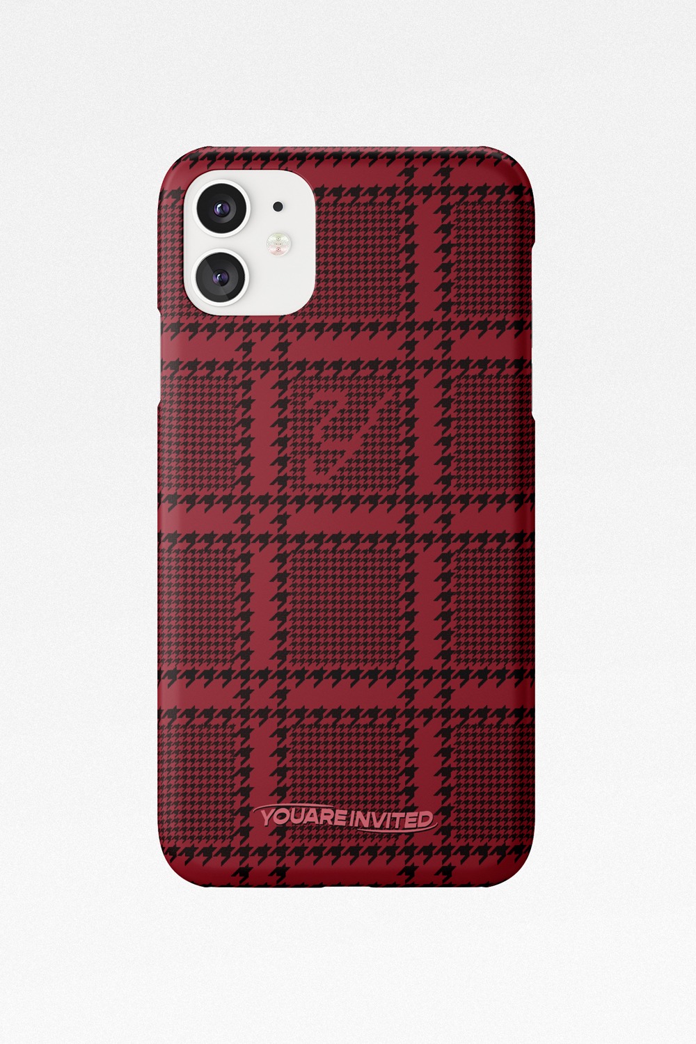 Iconic check hard case (Red)