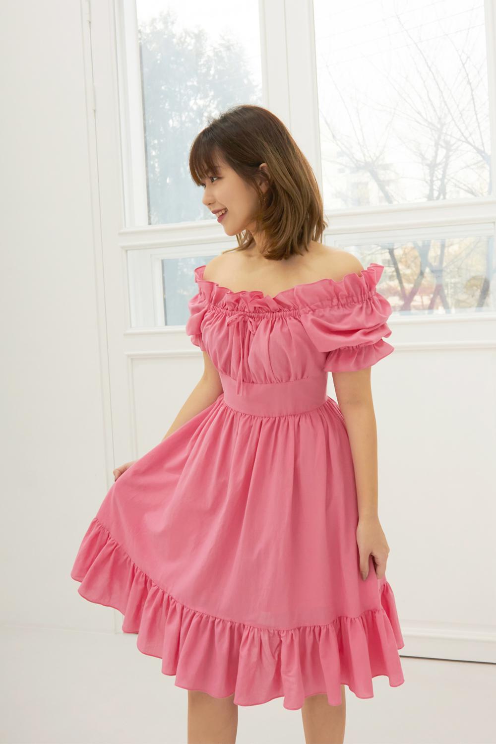 [70% SALE] Blossom volume dress (Pink)