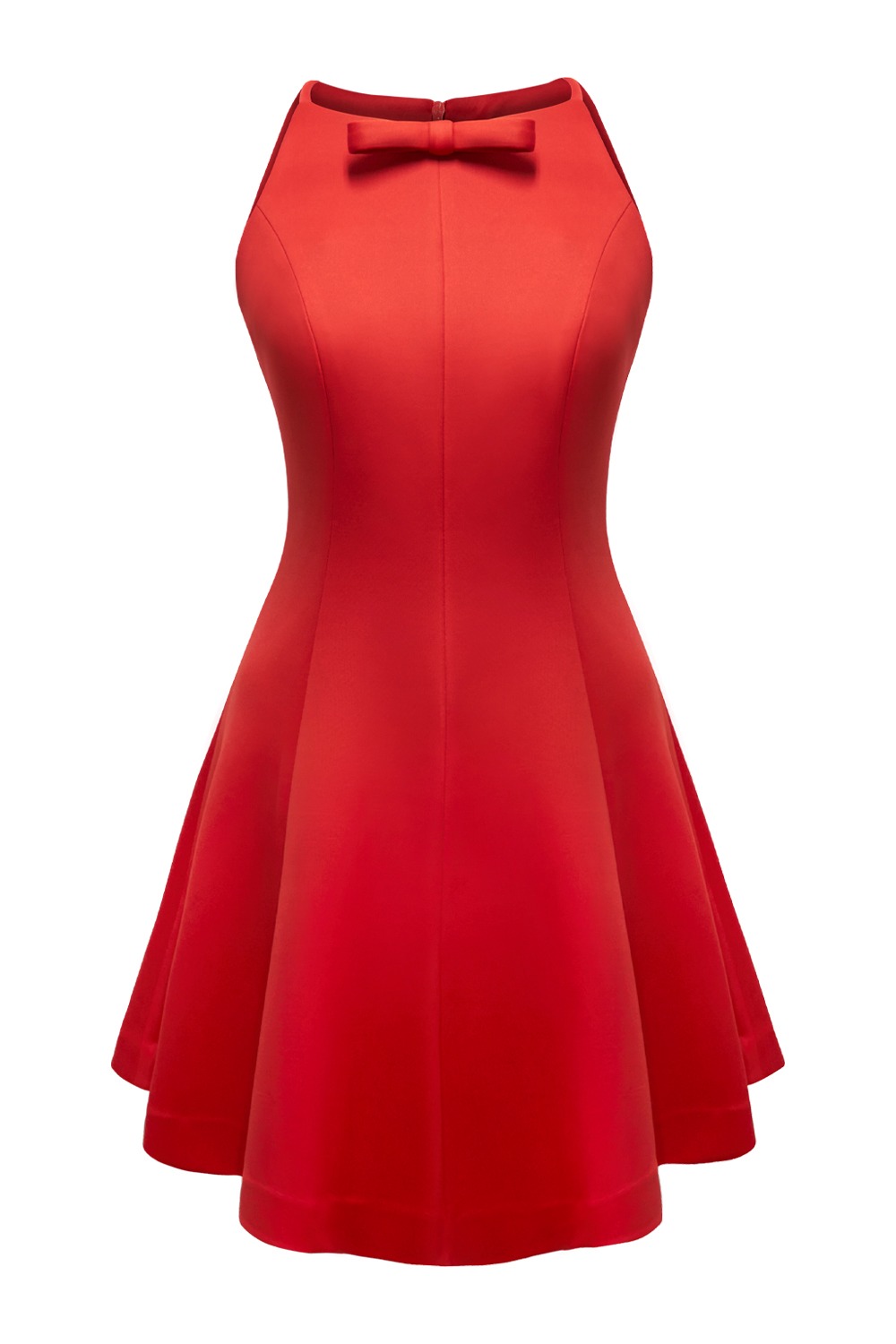 [70% SALE] Ribbon tie halter dress (Red)
