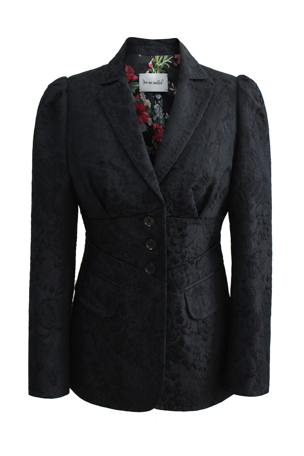 [Order Made] Define silhouette jacket (Jacquard Black)